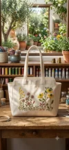 Stylish Embroidered Printed Tote Bag For Daily Use